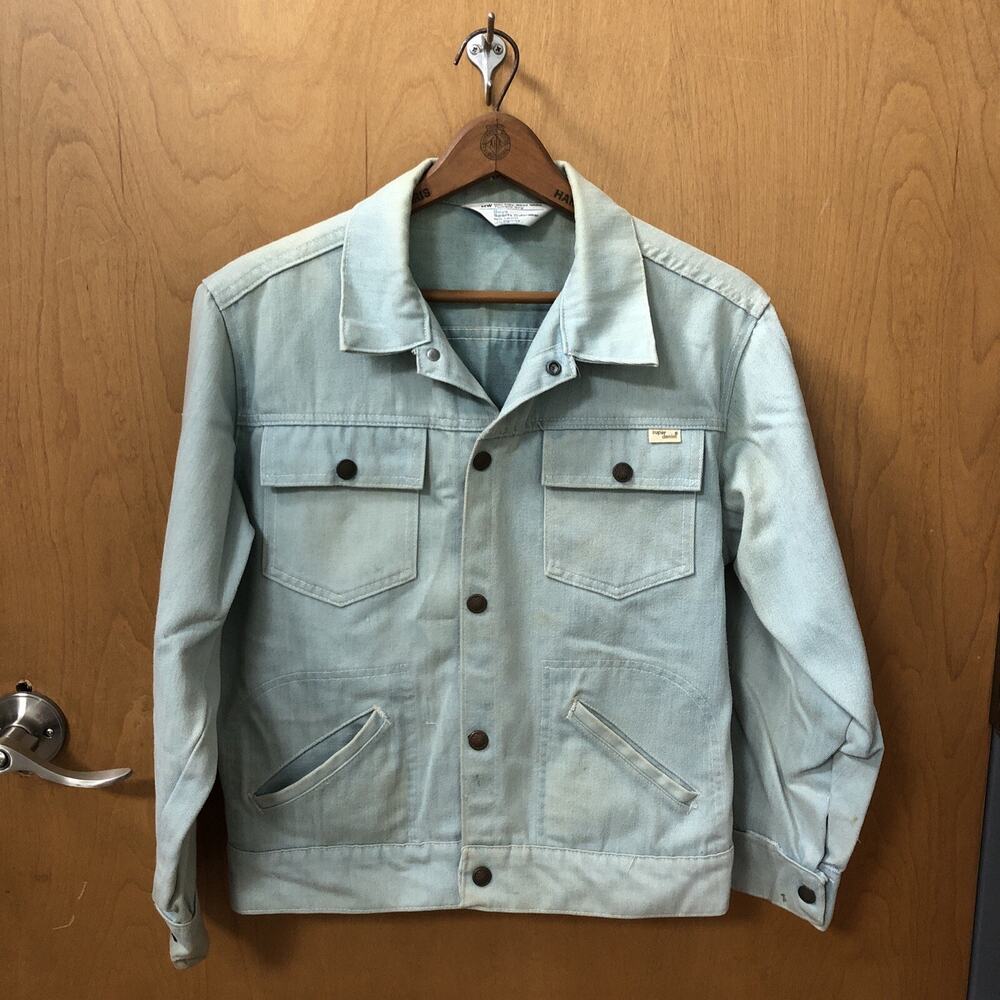 Vintage J. C. Penney Boys SUPER DENIM JACKET Snaps Slit Pockets Size 10-12